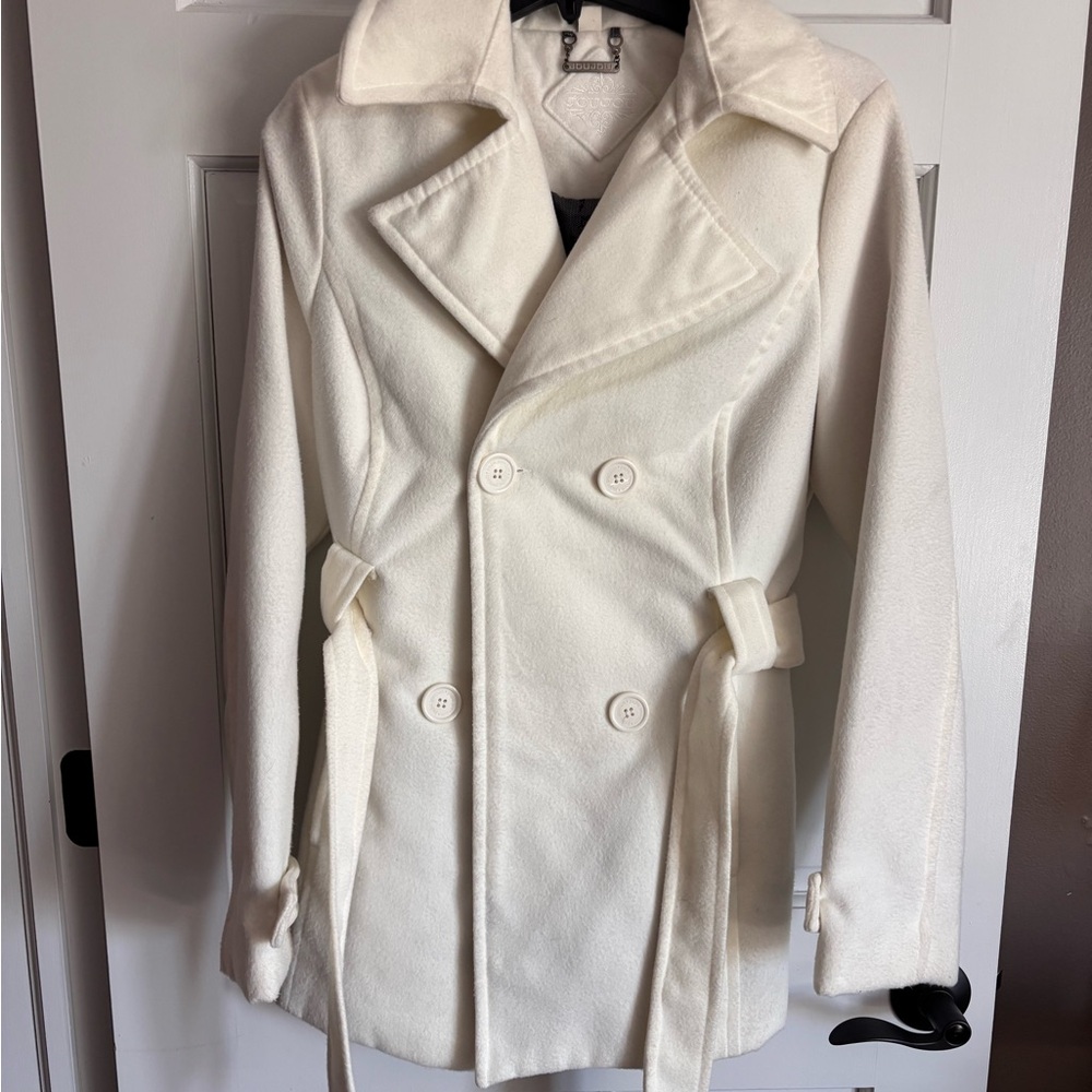 Jou Jou White Pea Coat Size Medium